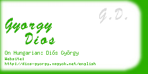 gyorgy dios business card