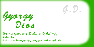 gyorgy dios business card